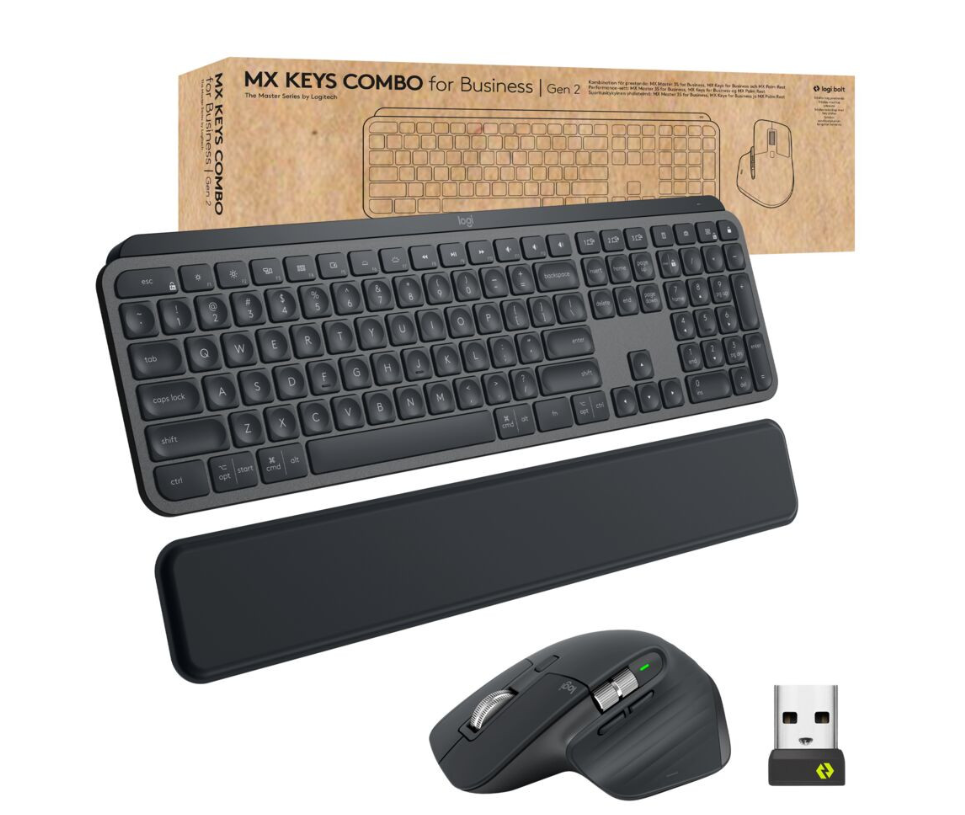 Pack Clavier + Souris Sans Fil Sécurisé Logitech MX Keys Combo for Business Gen 2