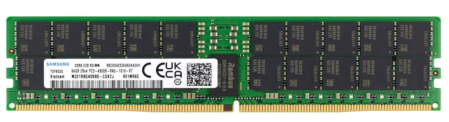 Mémoire Serveur Samsung 64 Go DDR5 ECC RDIMM 4800 MHz PC5-38400