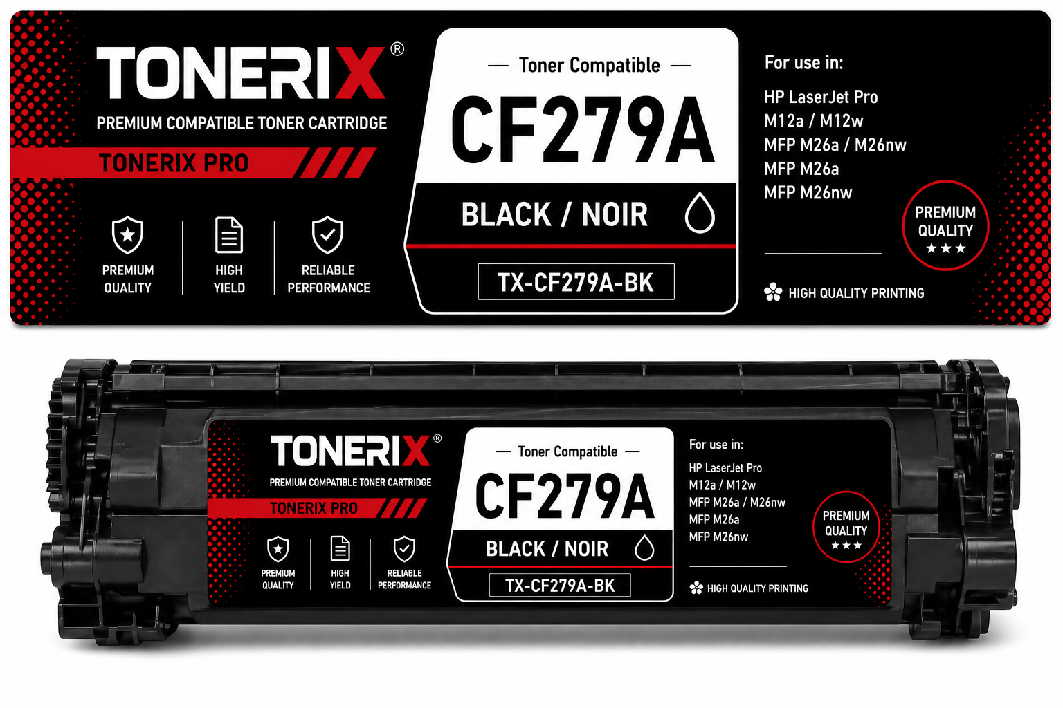 Cartouche Toner Noir Compatible Tonerix HP 79A pour HP LaserJet