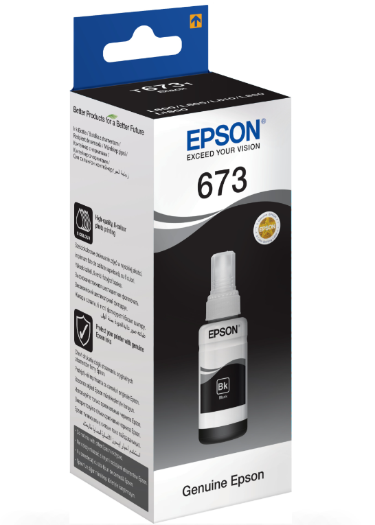Bouteille d’encre Epson 673 BK Noir d’origine