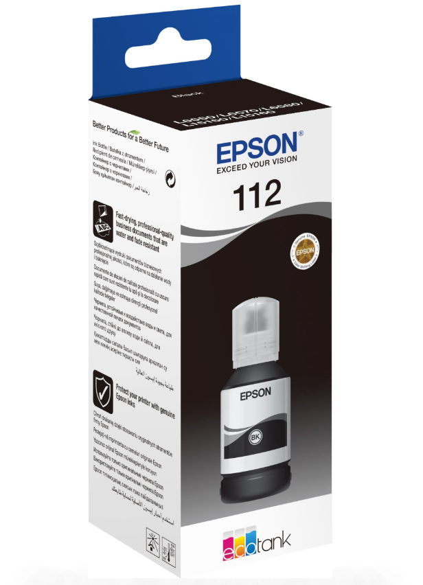Epson 112 Noir – Bouteille d’encre Epson EcoTank d’origine