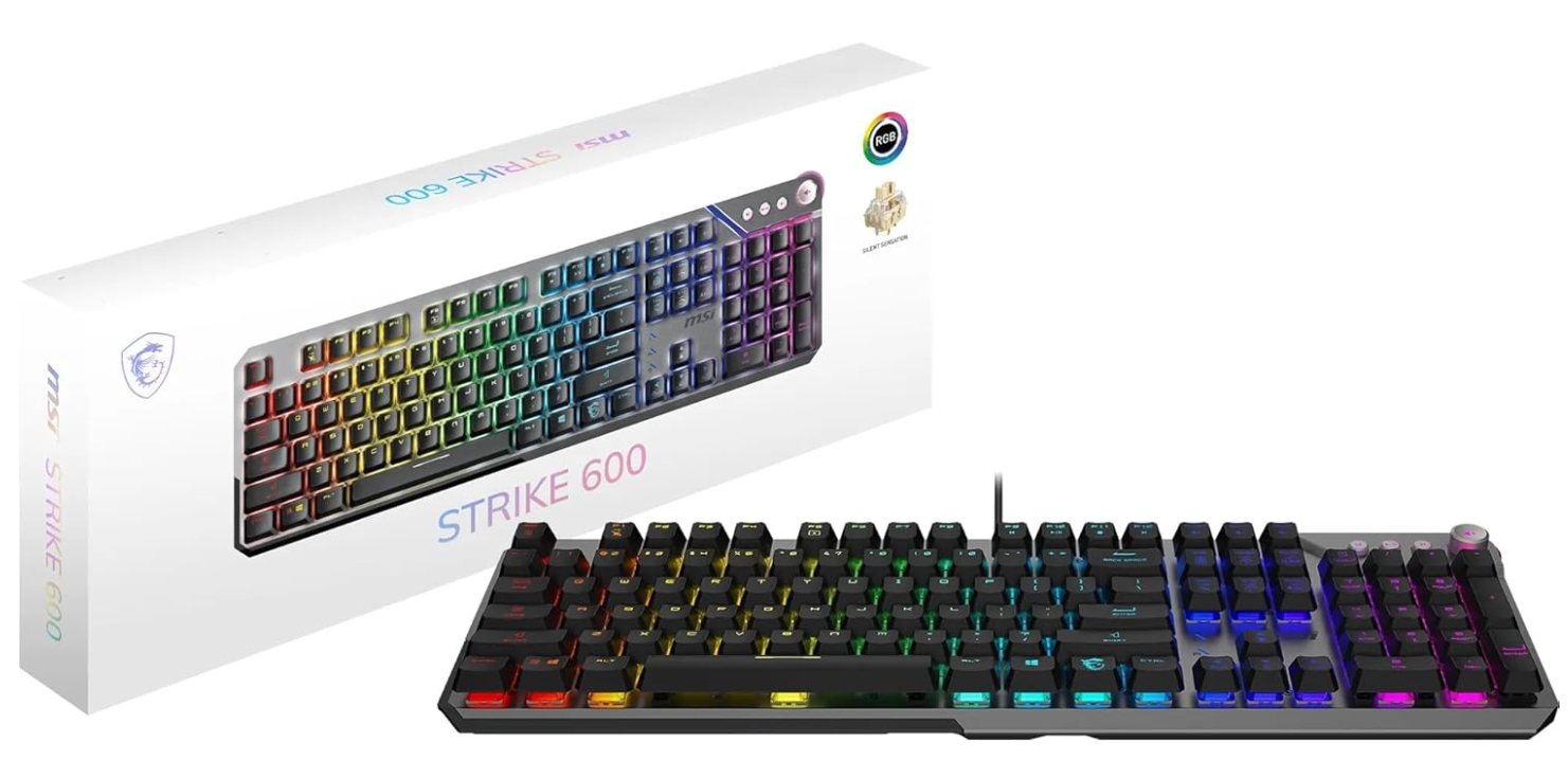 Clavier Gaming Mécanique Silencieux RGB AZERTY MSI STRIKE 600 SILENT
