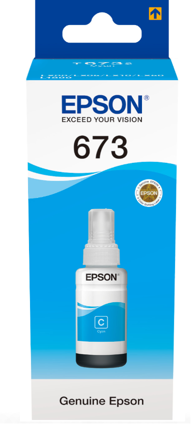 Bouteille d’encre Epson 673 C Cyan d’origine