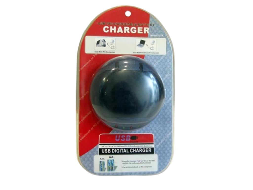 Chargeur de piles USB Digital 4x AA / AAA