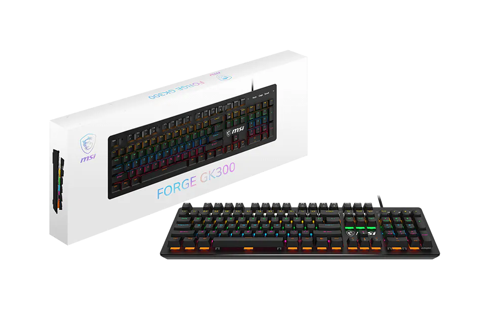 Clavier Gaming Mécanique RGB AZERTY MSI FORGE GK300 BLUE