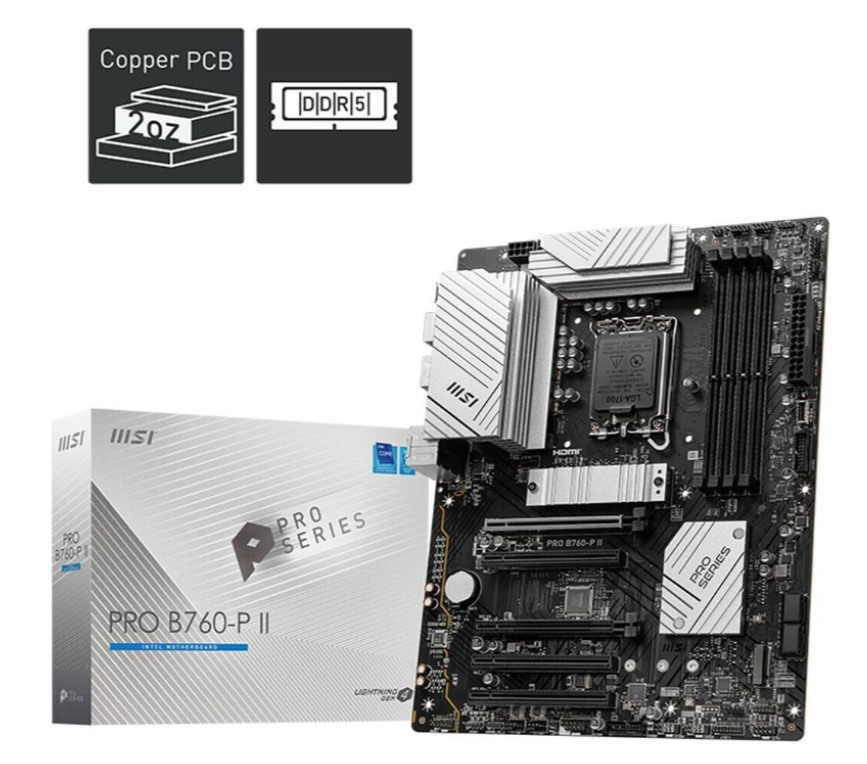 Carte Mère ATX Intel LGA 1700 DDR5 PCIe 4.0 MSI PRO B760‑P II