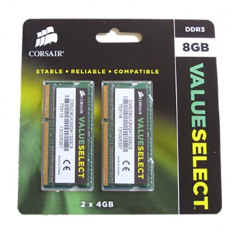Kit Mémoire 8 Go (2x4 Go) DDR3 1333 MHz SO-DIMM Corsair Value Select