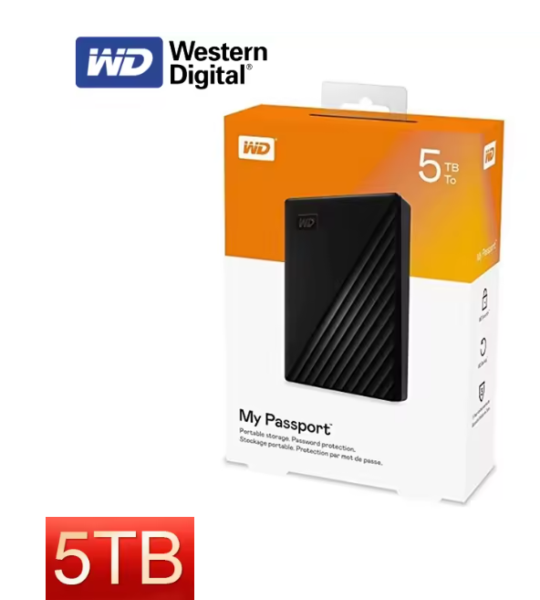 Disque Dur Externe Portable 5 To USB 3.2 Western Digital My Passport