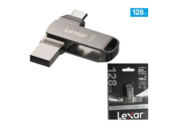 Clé USB 128 Go USB 3.2 Type-C Double Connecteur Lexar JumpDrive D400