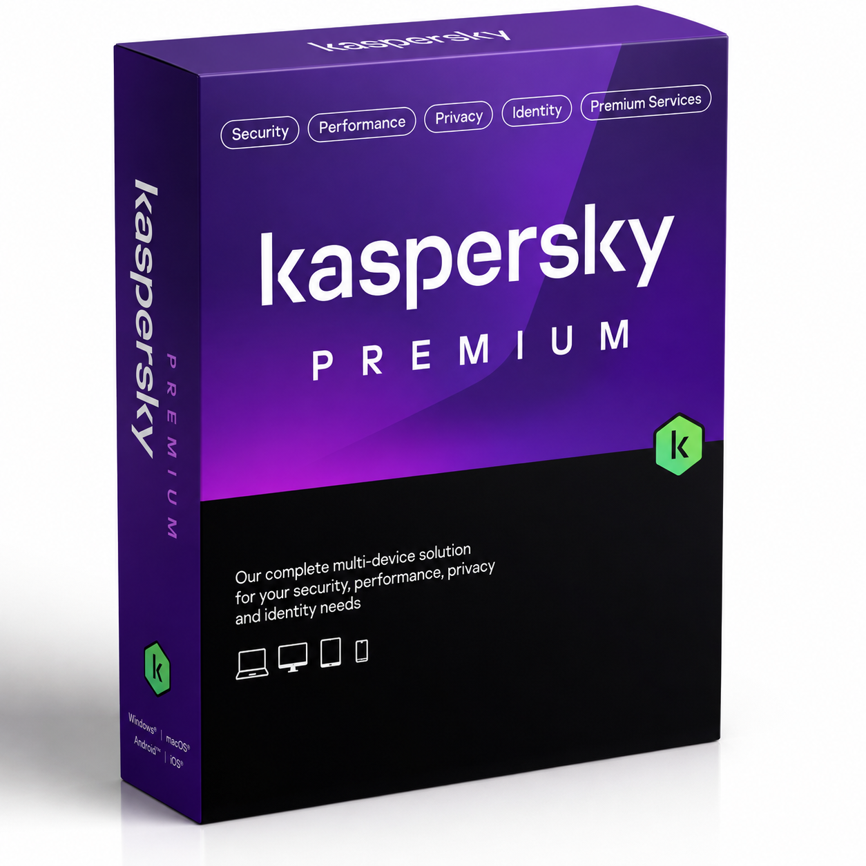 Kaspersky Premium (équivalent à Total Security) – 3 Postes / 1 An