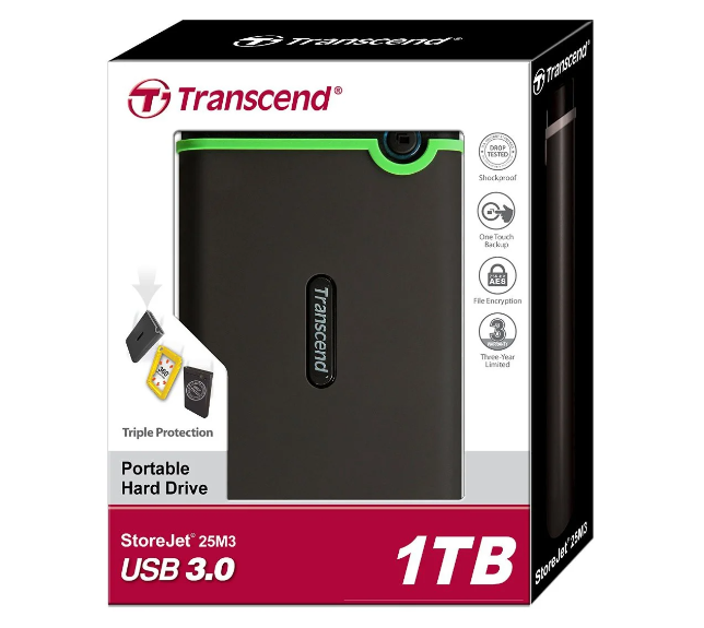 Disque Dur Portable Transcend StoreJet 25M3 2.5" Anti-choc