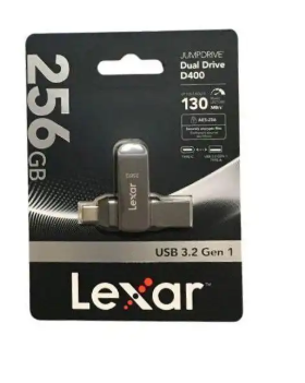 Clé USB 256 Go USB 3.2 Double Connecteur Type-C & Type-A Lexar JumpDrive D400