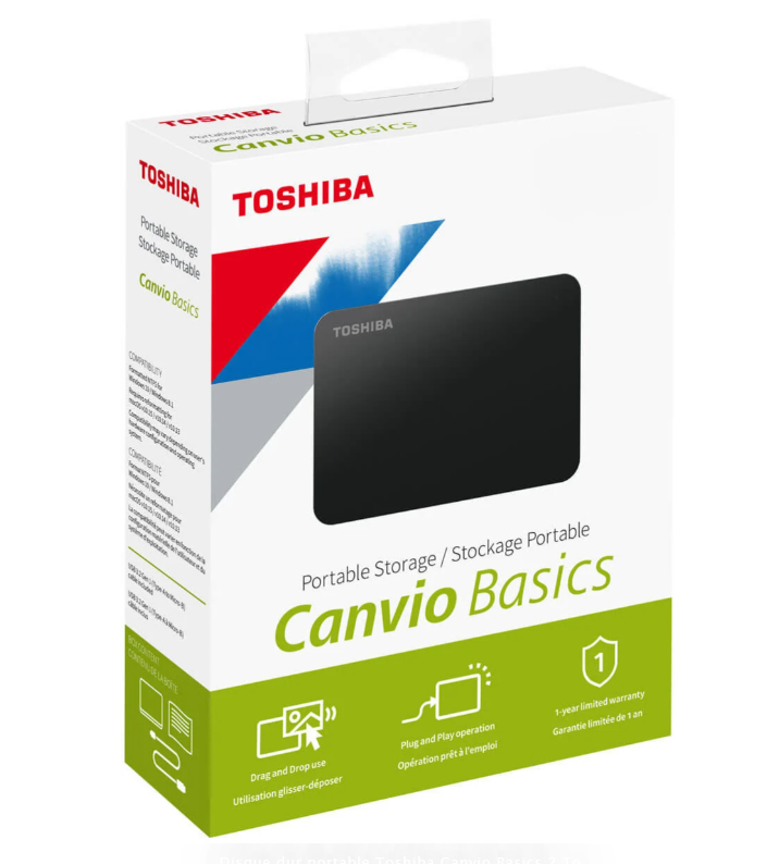 Disque Dur Externe Portable 1 To USB 3.2 Toshiba Canvio Basics