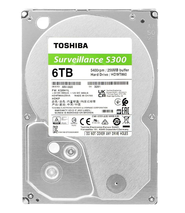 Disque Dur Interne Surveillance 6 To 3.5" Toshiba S300