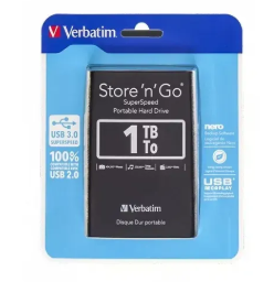 Disque Dur Externe Portable 1 To USB 3.0 Verbatim Store ‘N’ Go