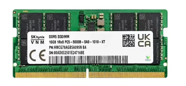 Barrette Mémoire SK Hynix 16 Go DDR5 5600 MHz SO-DIMM PC5-5600B 1Rx8