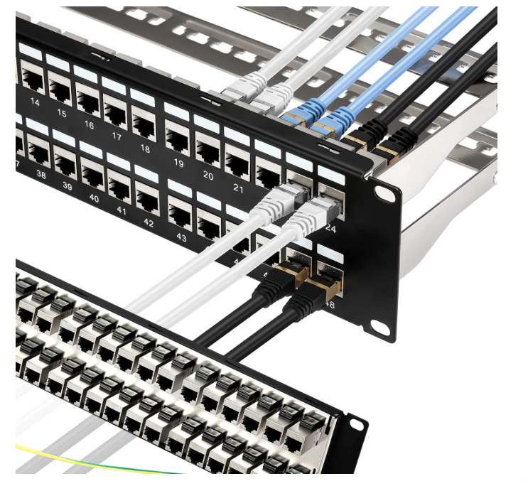 Panneau de Brassage 48 Ports Cat6A 10G 1U 3M Inline Keystone