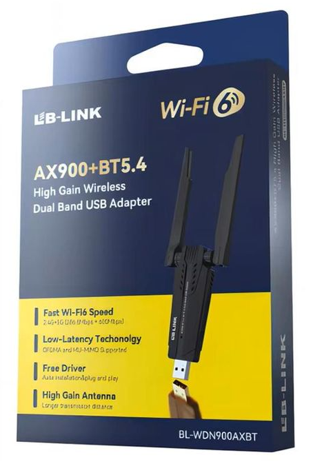 Adaptateur USB Wi-Fi 6 AX900 & Bluetooth 5.4 LB-LINK à Gain Élevé