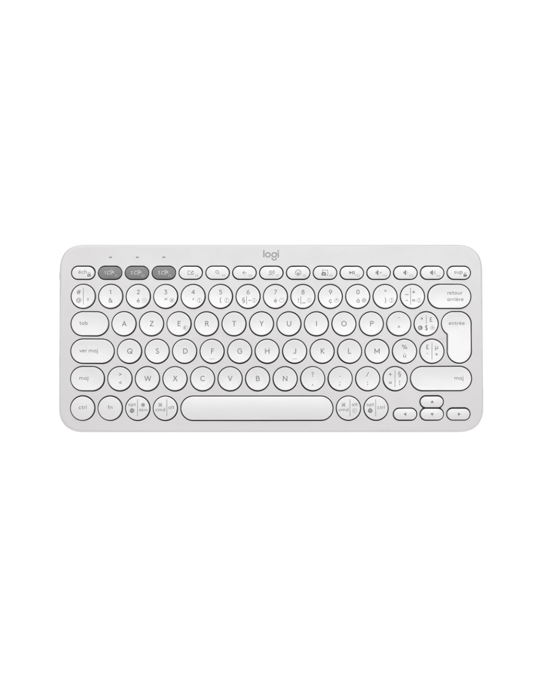 Clavier Sans Fil Bluetooth Logitech Pebble Keys 2 K380s Mini – Blanc