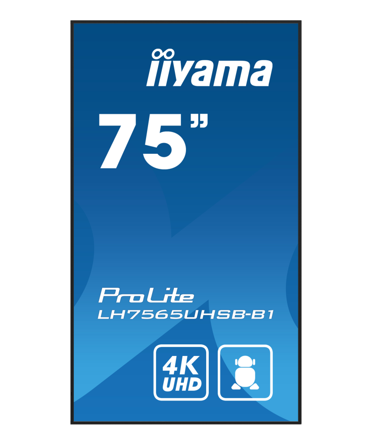 Moniteur Professionnel Affichage Dynamique 75" IIYAMA ProLite LH7565UHSB-B1 – 4K UHD – 800 cd/m² – Android 11 – 24/7 photo 3