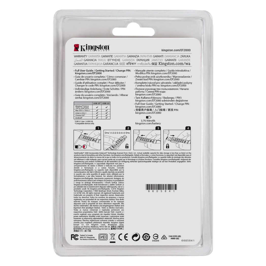 Kingston DataTraveler 2000 – Clé USB 3.0 Chiffrée 32GB avec Clavier PIN photo 5