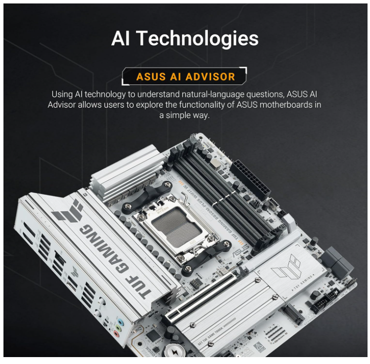 Carte Mère Micro‑ATX AM5 DDR5 Wi‑Fi 7 PCIe 5.0 ASUS TUF Gaming B850M‑PLUS WIFI7 photo 2