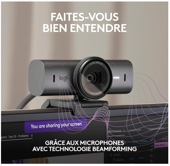 Webcam Logitech MX Brio 4K Ultra HD avec HDR et IA photo 5