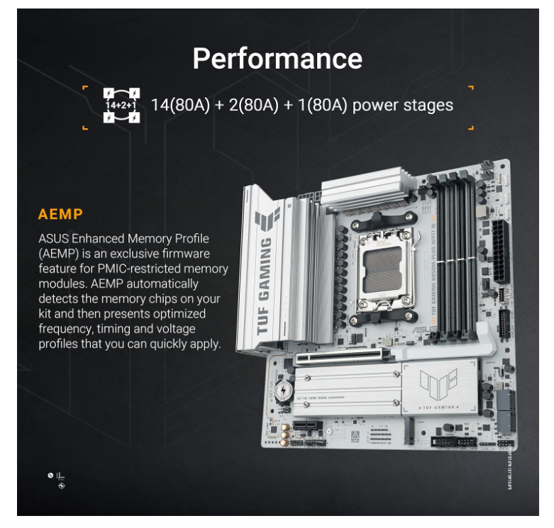 Carte Mère Micro‑ATX AM5 DDR5 Wi‑Fi 7 PCIe 5.0 ASUS TUF Gaming B850M‑PLUS WIFI7 photo 3