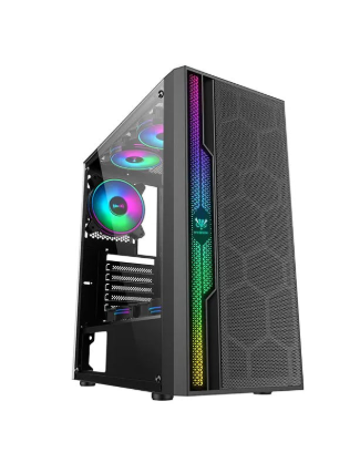 Boîtier Gaming Moyen Tour ARGB avec verre trempé Hybrok VOLCANO Noir photo 2