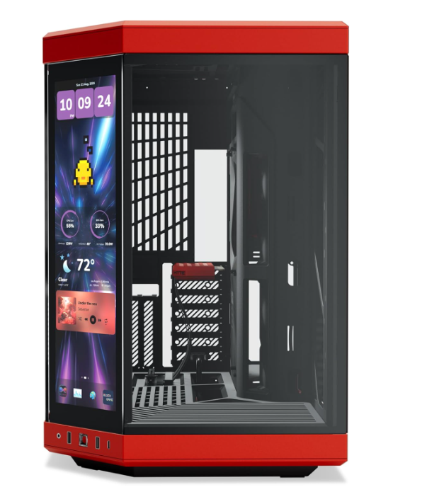 Boîtier PC Gaming Double Chambre avec Écran LCD Tactile 2.5K HYTE Y70 Touch Infinite – Black Cherry photo 2