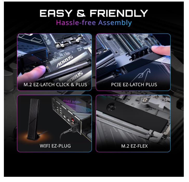 Carte Mère ATX AM5 DDR5 Wi‑Fi 7 PCIe 5.0 GIGABYTE X870E AORUS Elite X3D photo 4