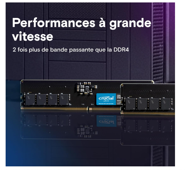 Mémoire RAM DDR5 8 Go 5600 MHz CL46 pour PC Crucial Crucial photo 2