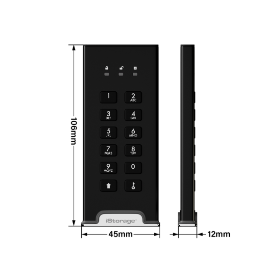 SSD Portable Sécurisé iStorage diskAshur M2 USB 3.2 – Chiffrement matériel et authentification par code PIN photo 3