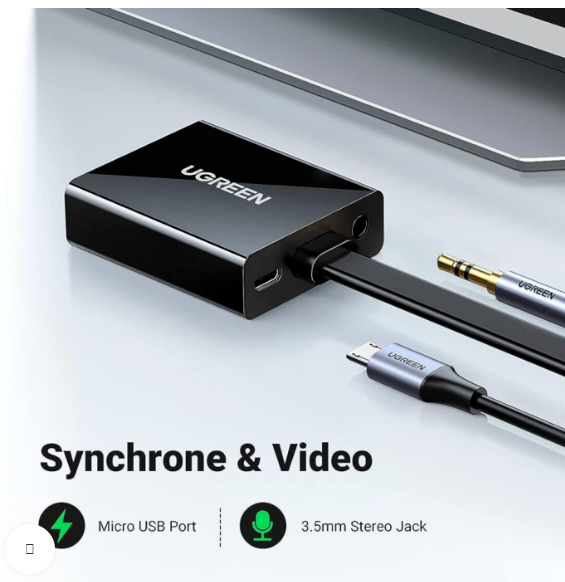 Adaptateur UGREEN HDMI vers VGA avec Audio 1080p photo 2