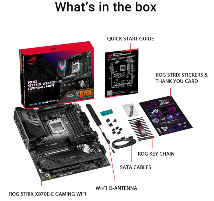 Carte Mère ATX AM5 DDR5 Wi‑Fi 7 PCIe 5.0 ASUS ROG Strix X870E‑E Gaming WiFi photo 6