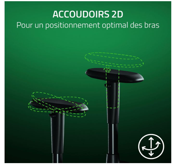 Chaise Gaming Ergonomique Inclinable Tissu Noir Razer Iskur V2 X photo 8