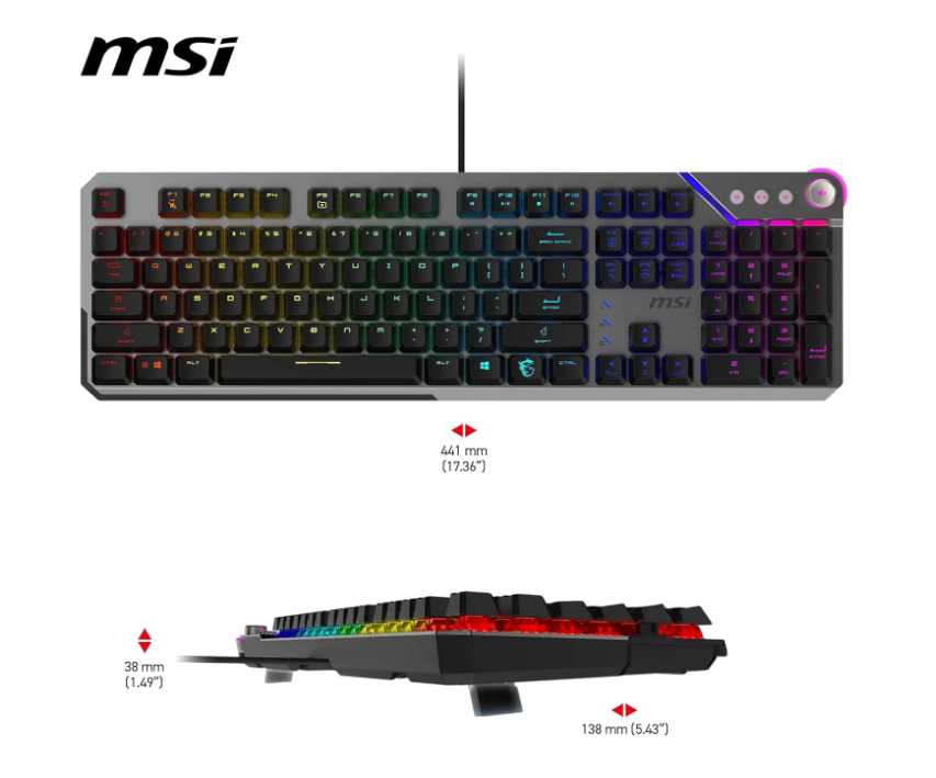 Clavier Gaming Mécanique Silencieux RGB AZERTY MSI STRIKE 600 SILENT photo 7