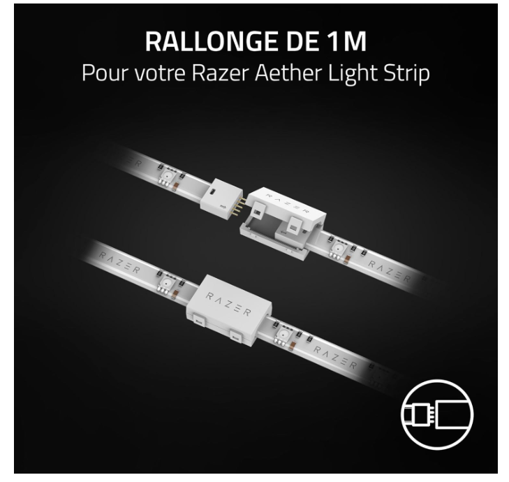 Bande Lumineuse RGB Connectée Extension 1 m Razer Aether Smart Light Strip Extender photo 2