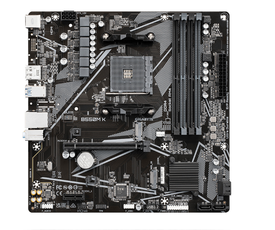 Carte Mère Micro‑ATX AMD AM4 DDR4 PCIe 4.0 GIGABYTE B550M K photo 2