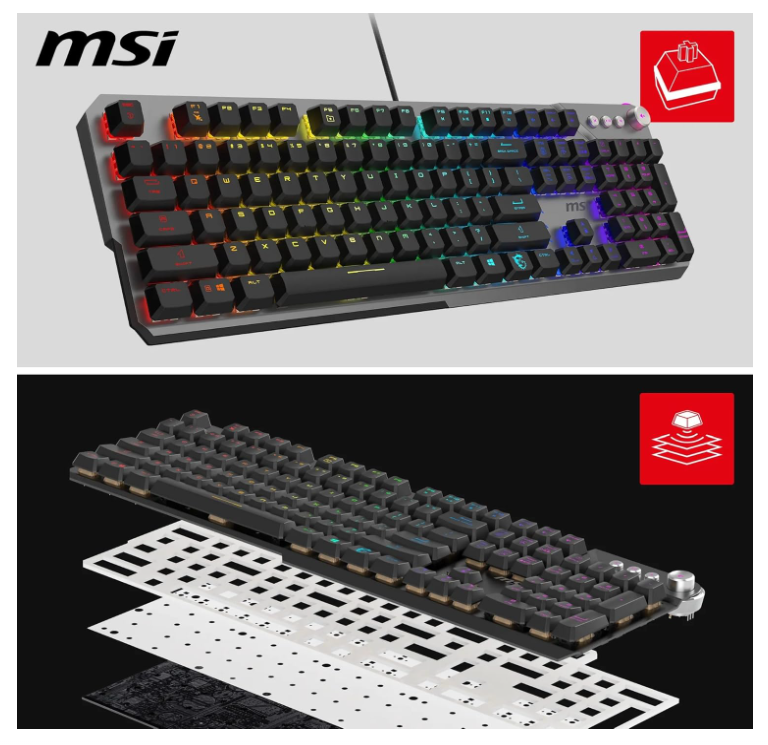 Clavier Gaming Mécanique Silencieux RGB AZERTY MSI STRIKE 600 SILENT photo 2