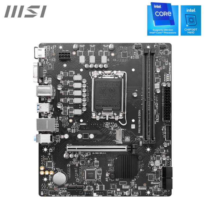 Carte Mère Micro‑ATX Intel LGA 1700 DDR4 PCIe 4.0 MSI PRO H610M‑E DDR4 photo 2