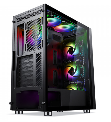 Boîtier Gaming Moyen Tour ARGB avec verre trempé Hybrok RS6 Noir photo 2