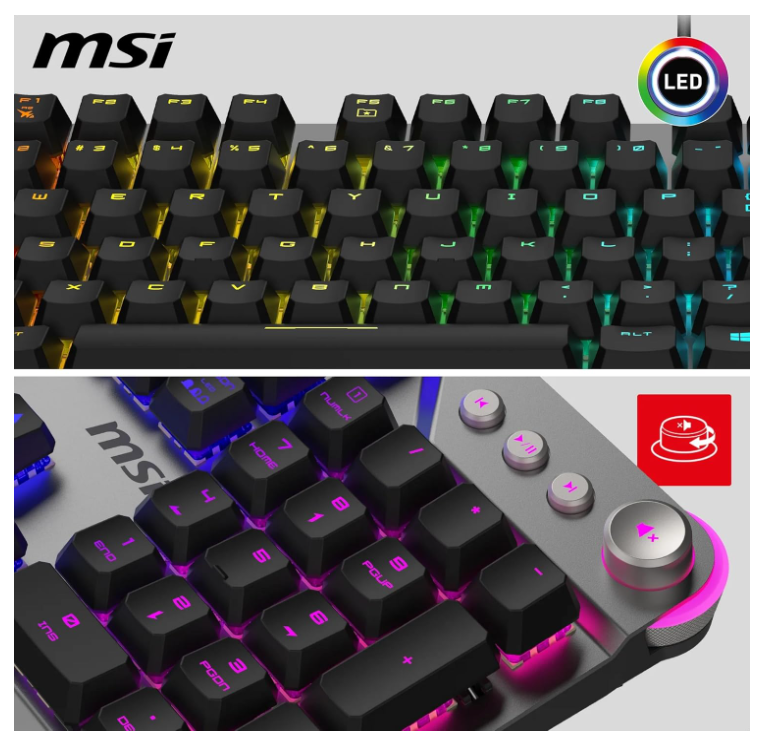 Clavier Gaming Mécanique Silencieux RGB AZERTY MSI STRIKE 600 SILENT photo 5