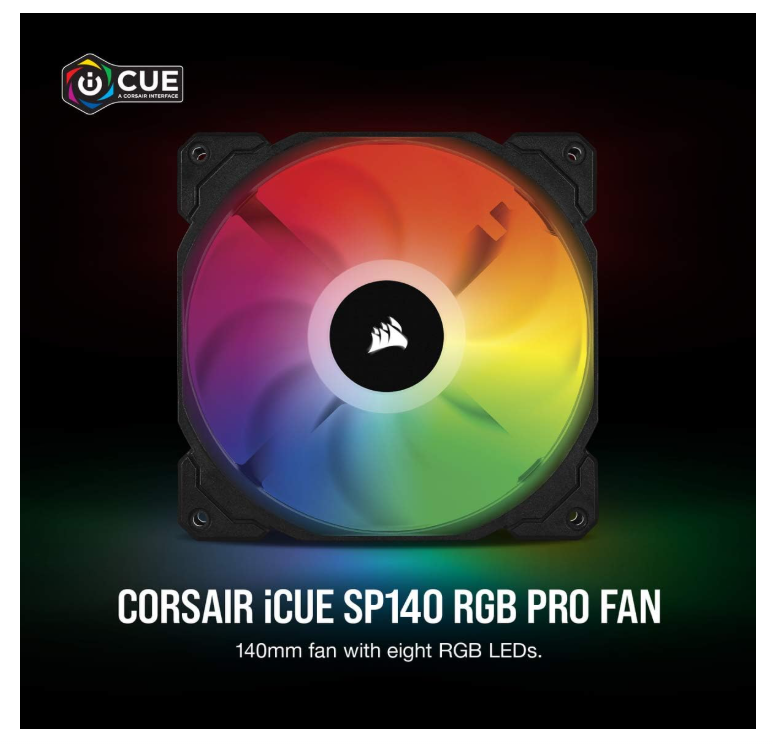 Kit de 2 Ventilateurs Boîtier RGB 140 mm avec Contrôleur Corsair SP140 RGB PRO photo 2