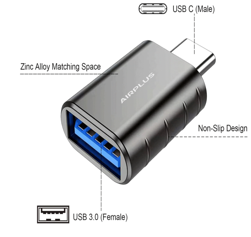 Adaptateur OTG USB-C vers USB-A Airplus JL-TC03M photo 3