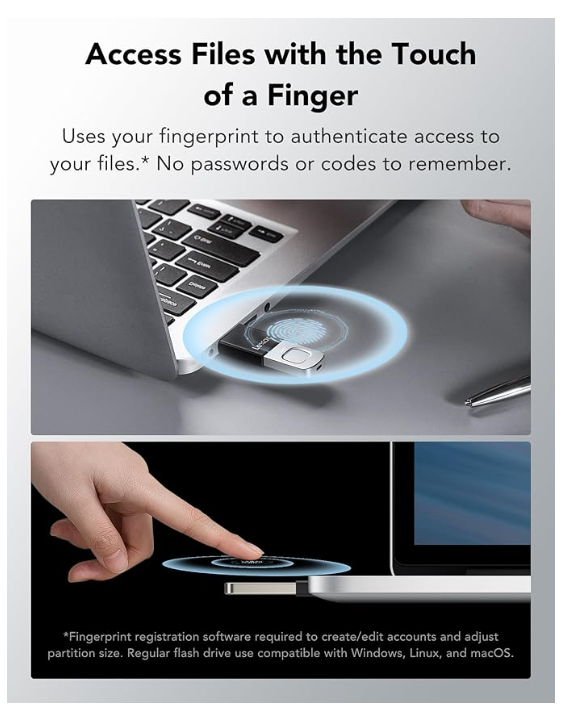 Clé USB Sécurisée Biométrique Lexar JumpDrive Fingerprint F35 Pro 64 Go photo 3