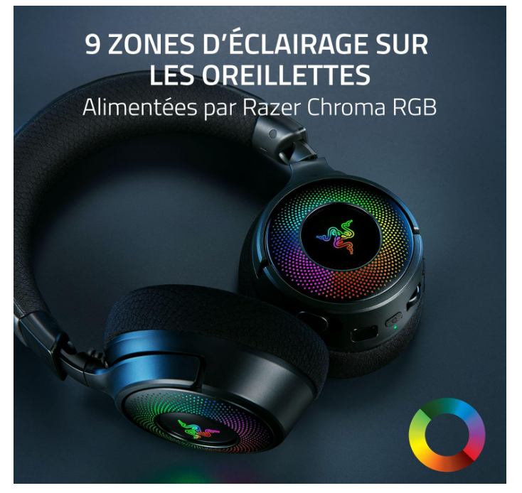 Casque Gaming Sans Fil Bluetooth RGB Razer Kraken V4 photo 9