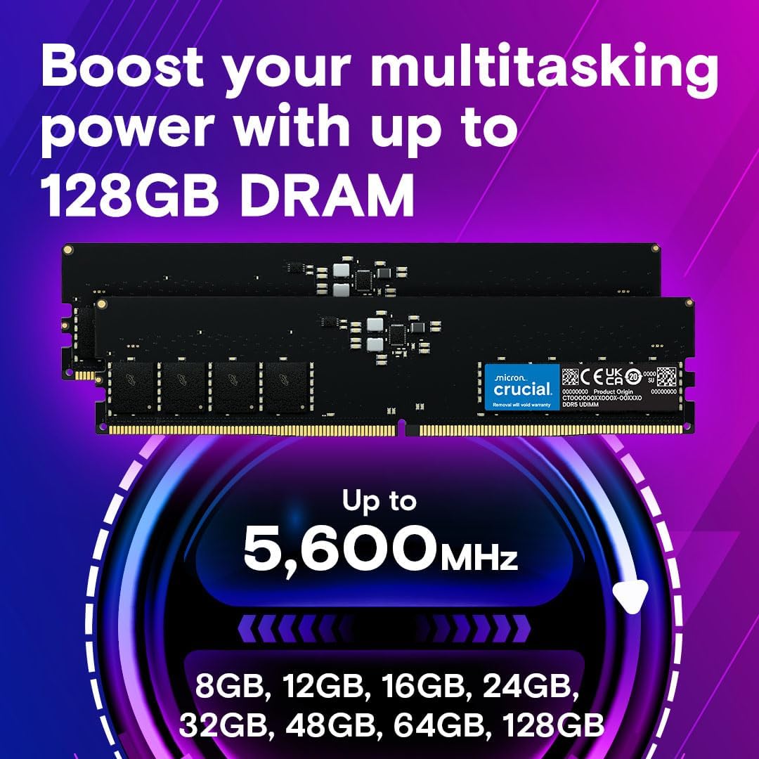 Mémoire RAM Crucial 16Go DDR5 5600MHz UDIMM photo 2