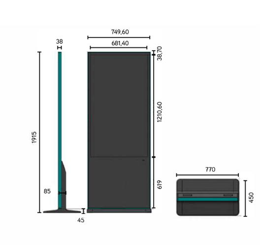 Totem Digital Vertical Tactile Interactif 55" 4K UHD Android 11 – 4 Go / 64 Go photo 4