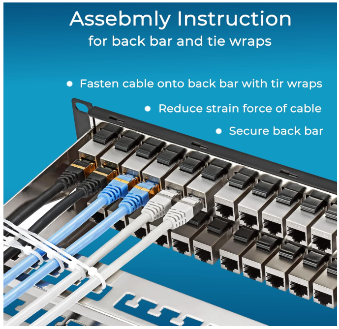 Panneau de Brassage 48 Ports Cat6A 10G 1U 3M Inline Keystone photo 6